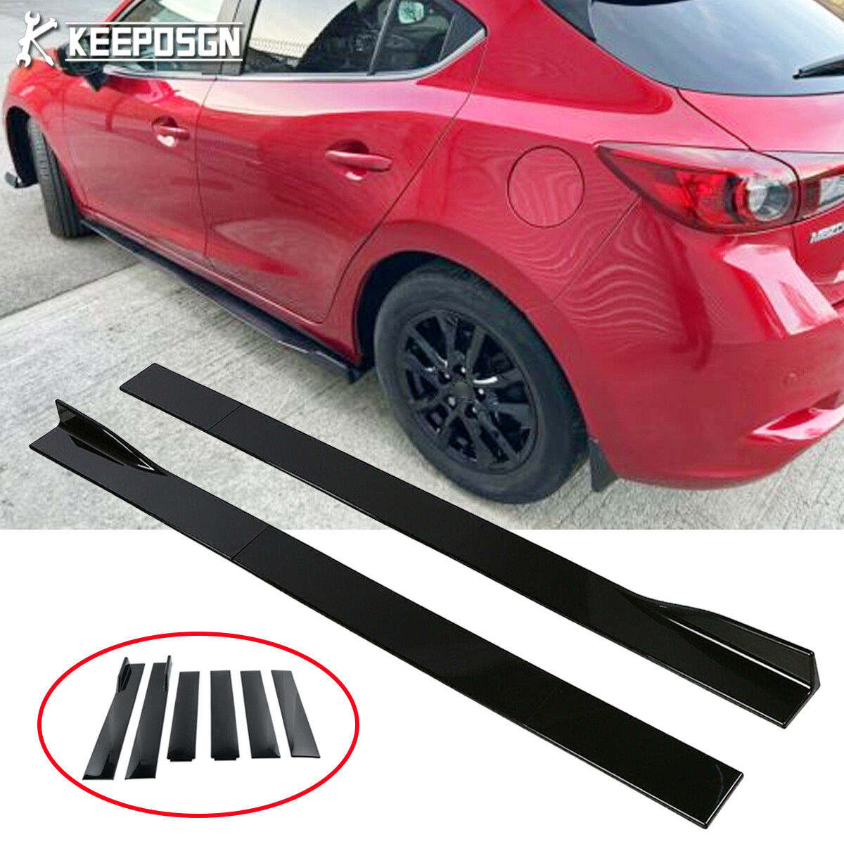 Gloss 78.7'' Side Skirt Extension Rocker Panel Splitter Lip For
