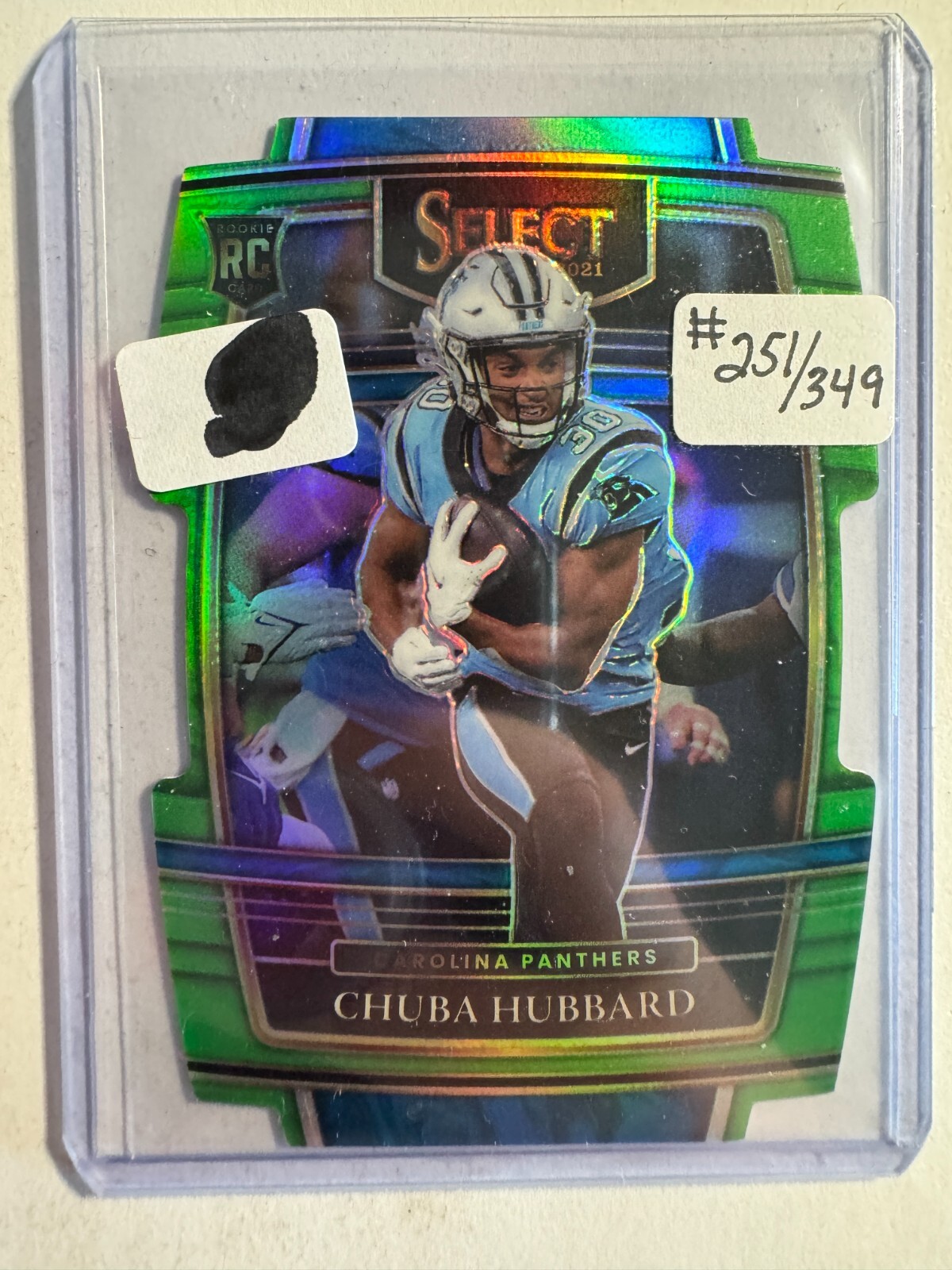 K246,124 - 2021 Select Prizm Neon Green Die Cut #76 Chuba Hubbard #/349