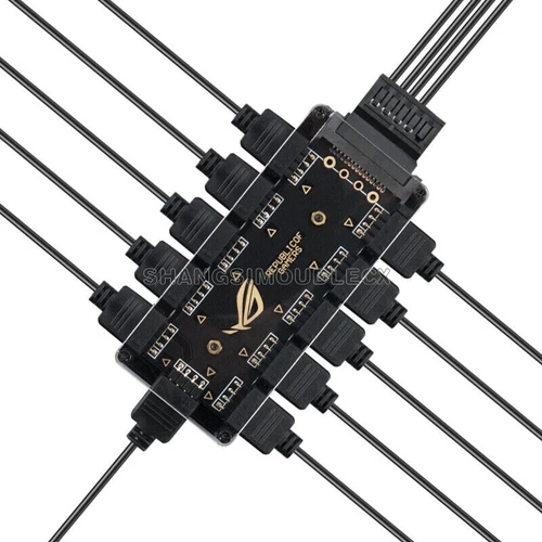 5V 3-pin RGB 10 Hub Splitter SATA Power 3pin ARGB Adapter Extension Cable-