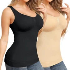 Women Shapewear Camisole with Built in Bra Tummy Control Shaper Compression Tops