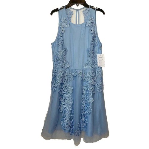 blue tweed mini dress Tweed Sleeveless Button Down Mini Dress L