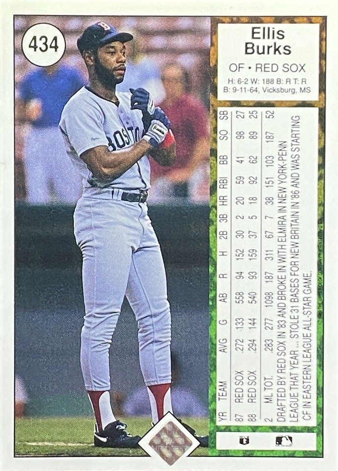 1989 Upper Deck #434 Ellis Burks Boston Red Sox Baseball Card | eBay
