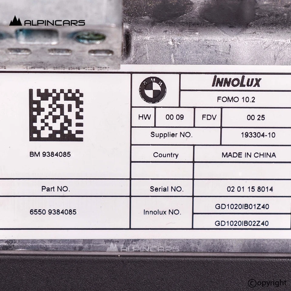 BMW G12 G30 F15 F16 Original Bildschrim Hinten Display Rear NBT EVO RSE 9384085 - Bild 2 von 4