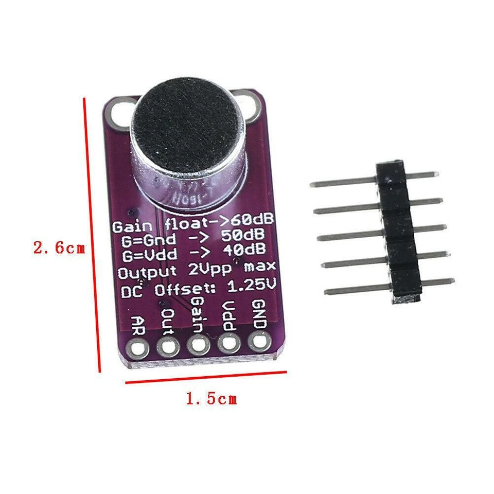 MAX9814 Electret Microphone Amplifier Module Auto Gain Control AGC for Arduino - Image 3 of 4