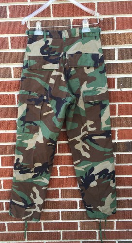 WOODLAND CAMOUFLAGE PANTS MILITARY ARMY MEN'S SIZE X -SMALL SHORT - Picture 2 of 7