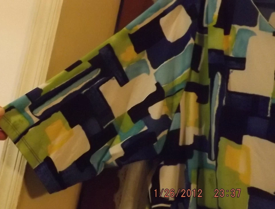 Женский размер 2 X платье-профессиональный складки бесплатно для путешествий - мульти синий новый - Изображение 2 из 4