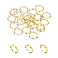 Round Split Ring, 20 Pcs 5 mm Small Split Ring with Double Loops, Gold