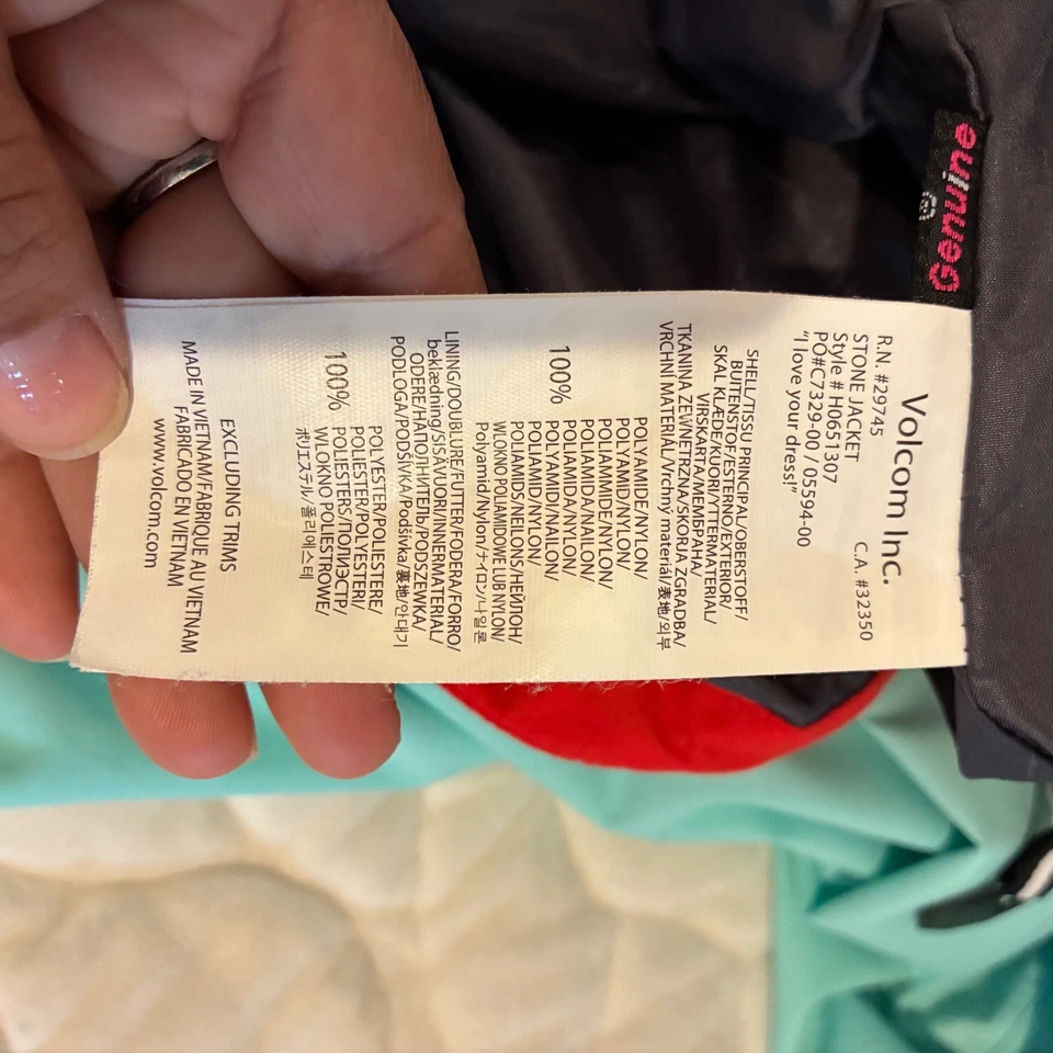 Volcom Ski Snowboard Jacket Waterproof Hooded Color Block Athletic Womens XS - Image 4 of 4