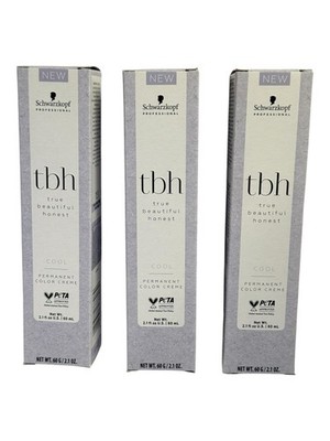 3 Schwarzkopf TBH True Beautiful Honest Permanent Hair Color 8-19C LIGHT BLONDE