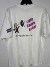 Vintage 90s Blockbuster Video Corporate T Shirt XL Lights Camera Action Promo