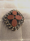 Vintage  Goldstone And Brass Link Design Dress / Sweater Clip — photo 1