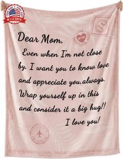 Geniospin Throw Blanket for Mom Birthday Gifts from Daughter Son, Dear Mom Blank