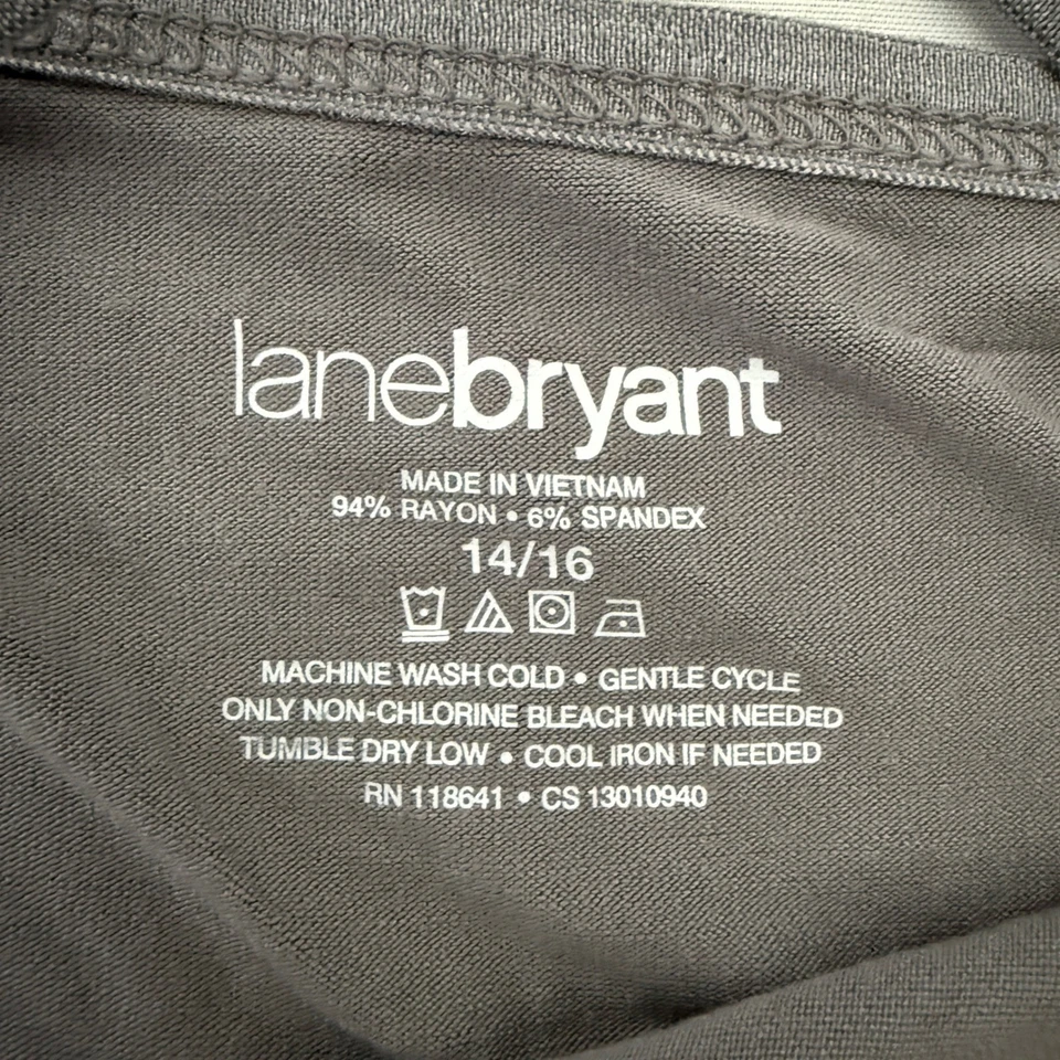 Top cami con ribete de encaje gris Lane Bryant talla grande 14/16 elástico romántico preppy Y2K Foto 2 de 4