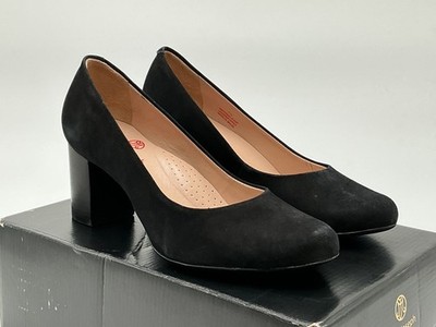 Marc Joseph New York Midtown Pump Women's US 7.5 Black Nubuck Block Heel ebay114