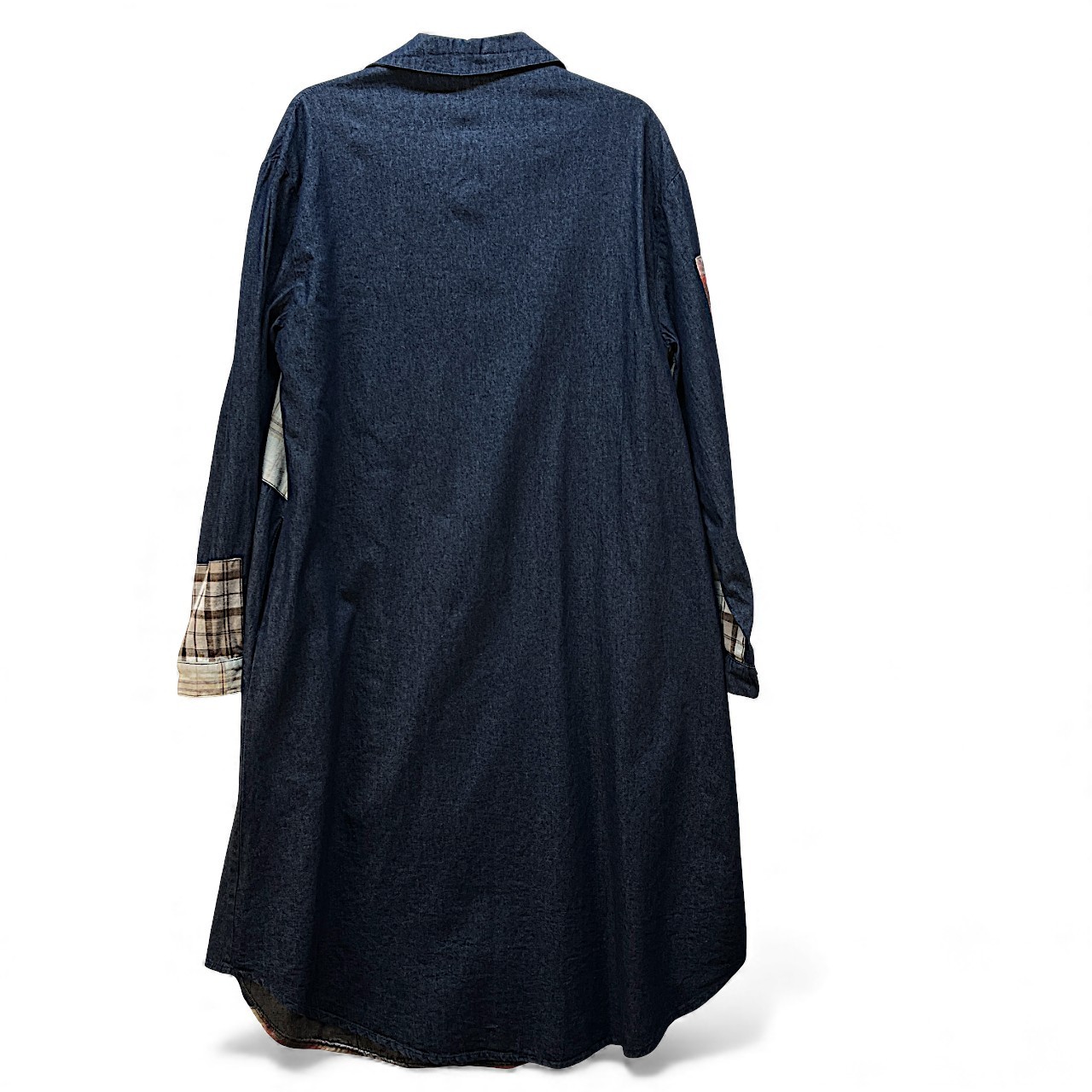 Origami Long Denim Patchwork Duster Medium With P… - image 4