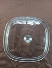 Vintage Pyrex P-9-C-1 Clear Glass Squared Lid