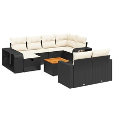 Garden Sofa Set Black vidaXL