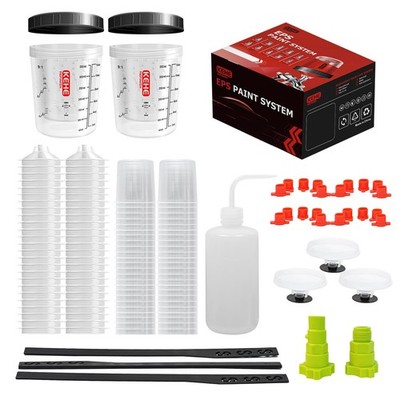 Disposable Paint Cups for Spray Gun,Mixing Cups 20 Ounce (600ml) Kit with 50 ...