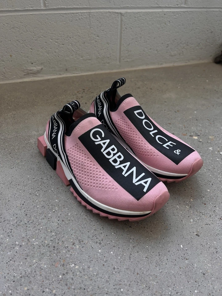 Zapatillas de Diseñador Dolce & Gabbana Rosa Sorrento 38 Sin Cordones (7) Rosa Negro Blanco Foto 3 de 4