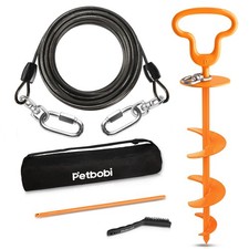 Heavy Duty Dog Tie Out Cable and Stake - 30FT Steel Wire Dog Leads for Large ...