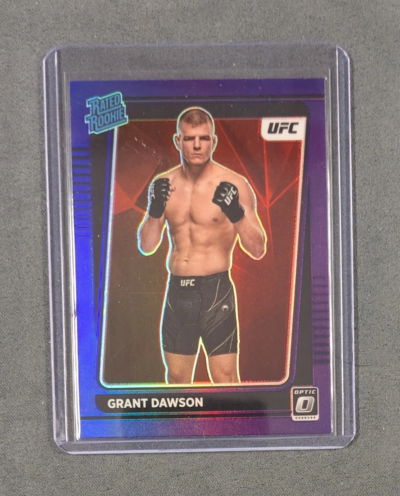 2022 Panini Donruss Optic UFC Rated Rookie Purple Prizm #101 Grant Dawson (RC)