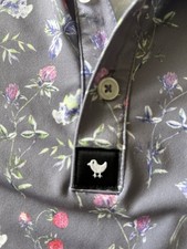 Bad Birdie Lush Floral Golf Polo Shirt Short Sleeve Men  s L Pickleball Tennis