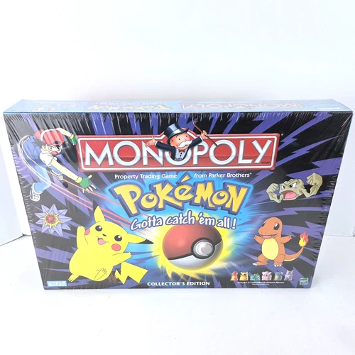 New Sealed Vintage 1999 Hasbro Pokemon Collector's Edition Monopoly Board Game