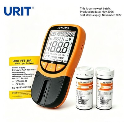 URIT PFS 30A 5 in 1 Blood Lipid Cholesterol Test Kit Home Health Self Monitoring