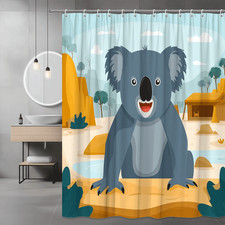 Koala Shower Curtain Cartoon Animal Nursery Bathroom Decor