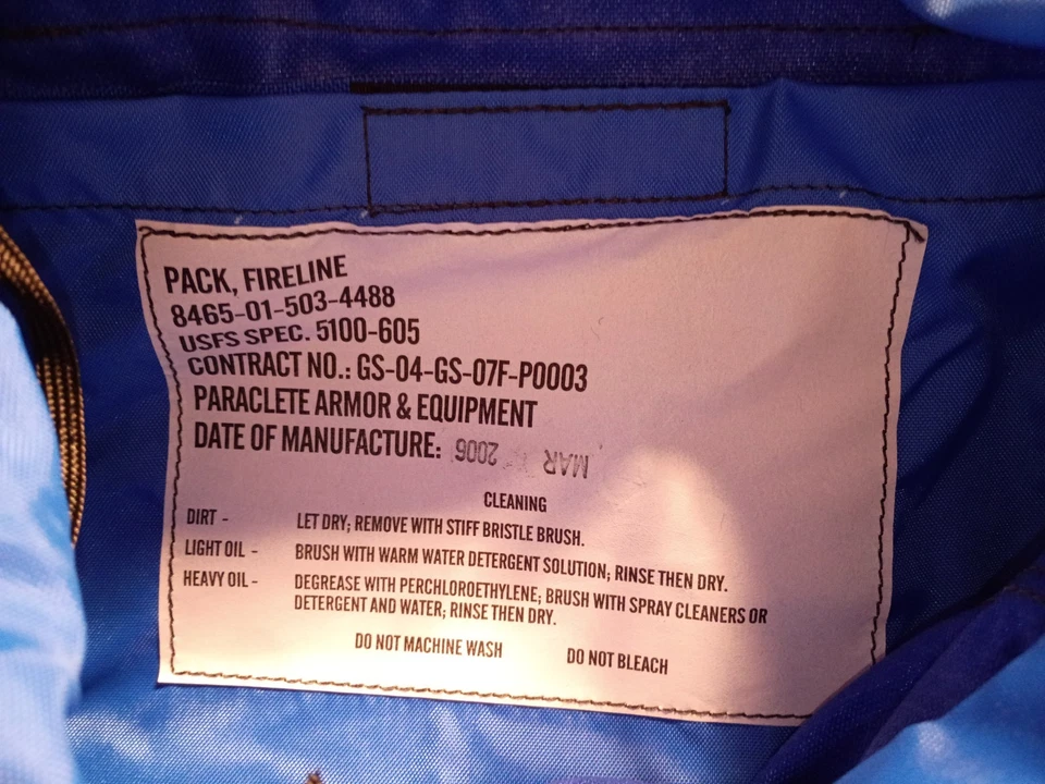 FSS Wildland Firefighter Personal Grande Paquete Azul Foto 3 de 4