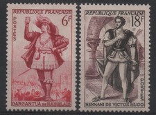 FRANCE 1953 : N° 943/944 THÉÂTRE FRANÇAIS. GARGANTUA/HERNANI NEUF** TTB