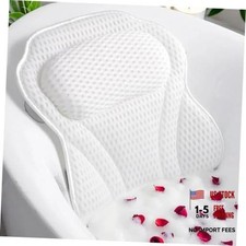 Bath Pillow Luxury Bathtub Pillow, 4D Bath Tub Pillows for Head, Neck and White