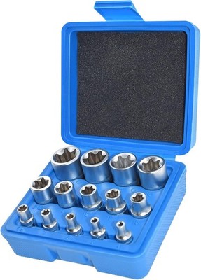 E-Torx Socket Set 14 Piece Female E-Torx Star Socket