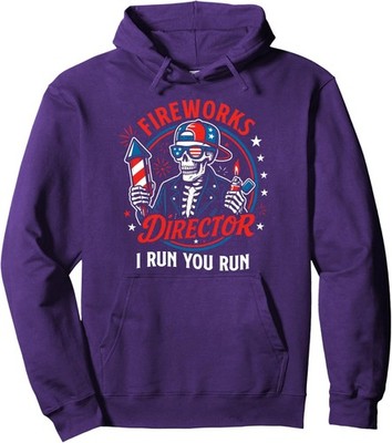 Fireworks Director I Run You Run Funny 4th of July Skel Unisex Hooded Sweatshirt