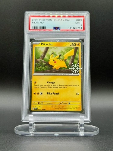 Pokemon Holiday Calendar Pikachu Galaxy Holo 25/165 PSA 9