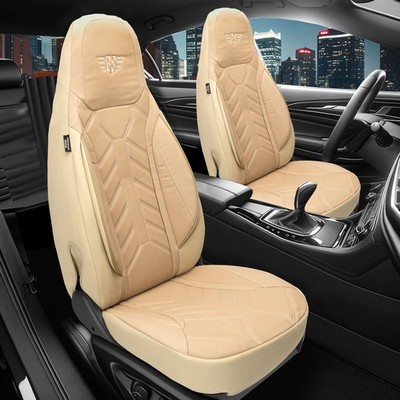 2x Leder Sitzbezüge passend für Mazda 6 GJ/GL (Beige) | Vorne | Pilot APOL505