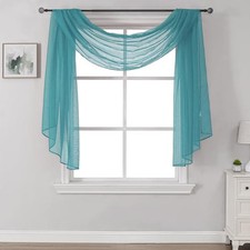 Luxury Soft Sheer Curtains Scarf for Windows - Semi Voile Window Scarf