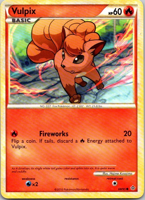 Vulpix 68/95 Common HGSS Unleashed Pokemon Moderately Played