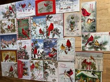 Christmas Holiday Greeting Cards w/Envelopes - Beautiful Bird Themes - Lot of 24