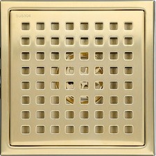 6 Inch Square Shower Floor Drain with Removable Cover Grid Grate,SUS304 Stain...