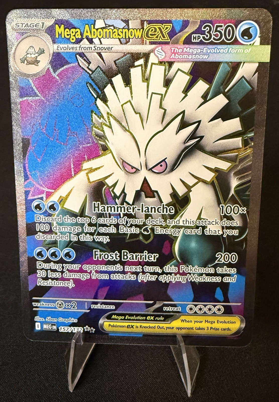 Pokemon TCG Mega Abomasnow ex 157/132 Me01: Mega Evolution Holo NM