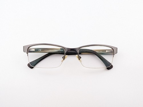 Police Eyeglasses, Frames Only, VPL432K 0627, 53-18-140, Metal/Plastic, Gunmetal