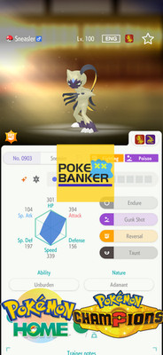 Pokemon Champions/Home Shiny SNEASLER 6IV MAX EV Battle Ready Tradé