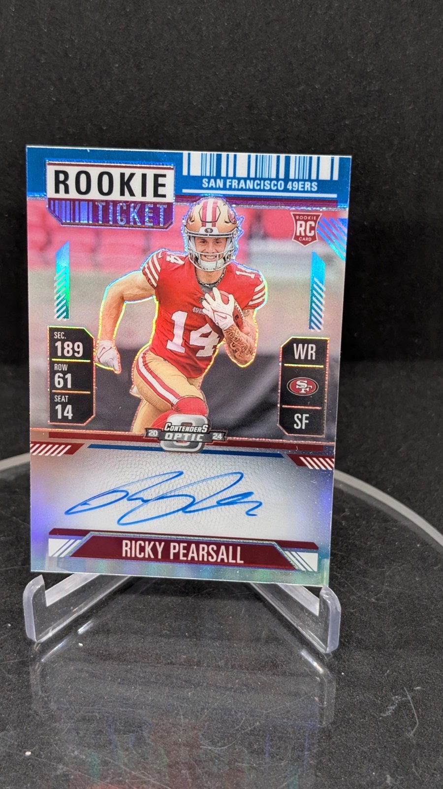 2024 Panini Contenders Optic Rookie Ticket Autographs Variation Ricky Pearsall