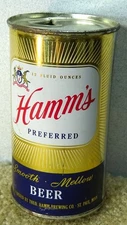*OLD* Hamm's brewery Starburst flat top beer can w/5% lid