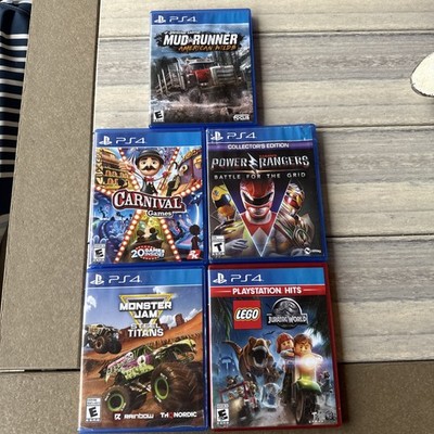 Lego PS4 Game Lot Jurassic World Avengers Marvel Mud Runner Power Rangers