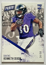 Kenneth Dixon 2016 Panini Day Decoy Parallel /50 Baltimore Ravens RC Rookie Card. rookie card picture