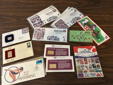Large First Day And Commemorative Stamp Lot - 15 Pcs - Olympics, Arts, Baseball