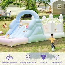 25FT Commercial PVC Macaron Inflatable Bounce House Obstacle Course with Castle