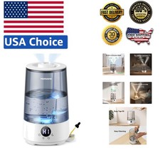 Top-Fill 3-In-1 Humidifier: Aroma Diffuser Night Light - Elegant Grey Design